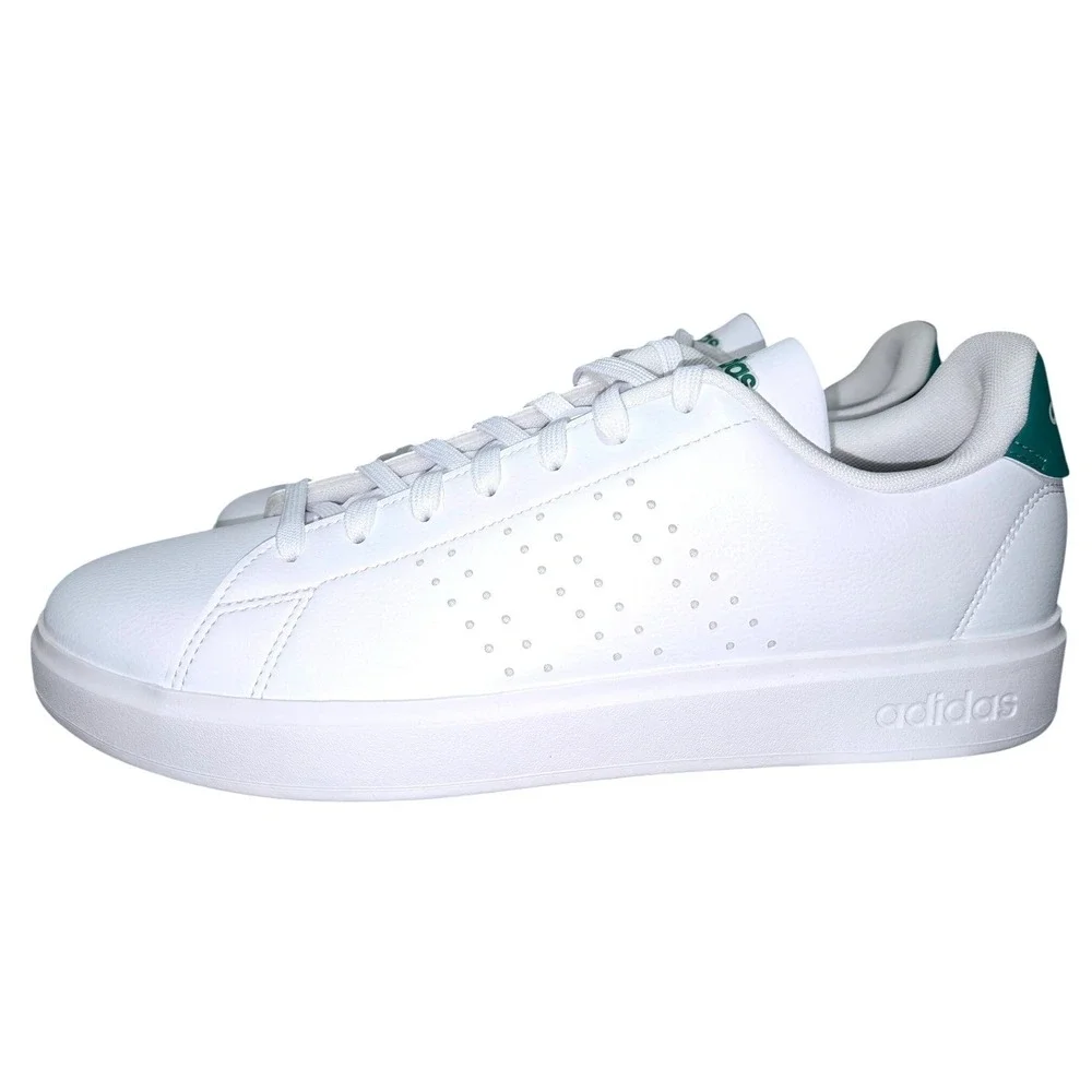 Adidas Advantage 2.0 Mens White Collegiate Green Sneakers IG9166 Size 11.5